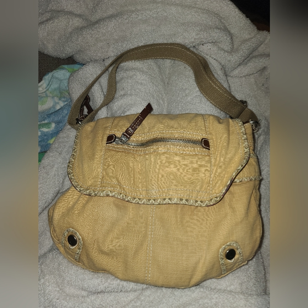 Fossil Khaki Canvas Messenger CROSSBODY bag